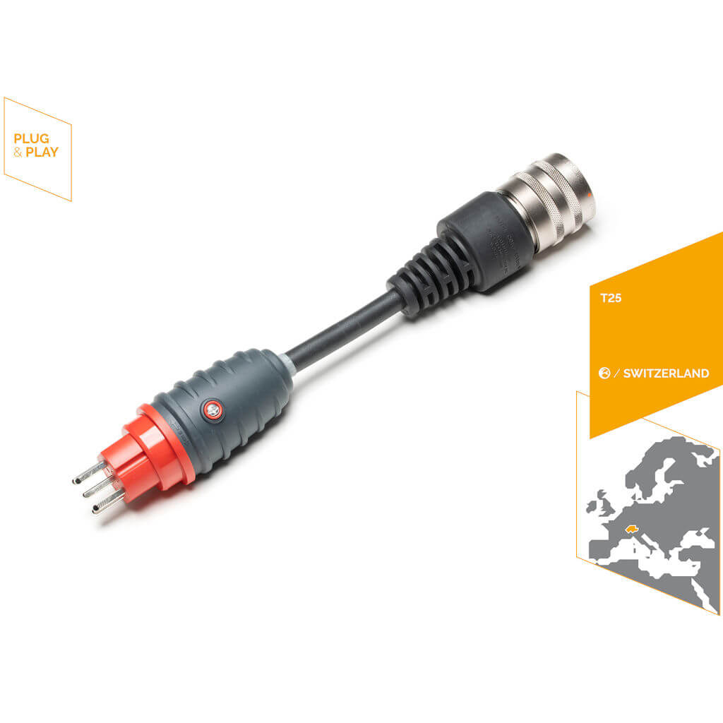 Juice Booster Adapter Schweiz für Typ T25 (CH) Steckdosen